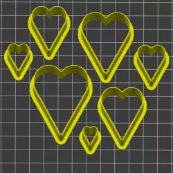 Long heart cutter set - made for polymer clay