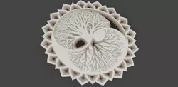 MANDALA TREE OF LIFE YIN AND YANG