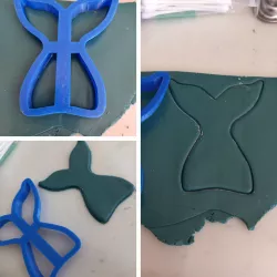 Mermaid Tail Plus Seashell outline cookie cutter combo