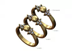 Metal bead pinched shank diamond band US sizes 6 7 8 3D print model