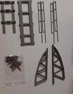 Model fishbelly bridge for HO scale model trains