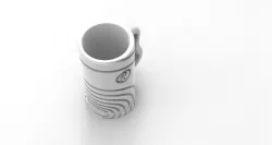 Mug 3d model with yin and yang symbol STL OBJ And SOIDWORKS File 3D model