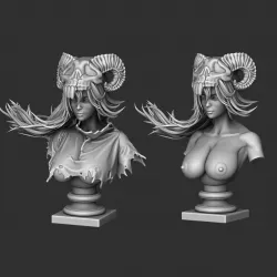 Nelliel Bust - Classic + Nude - 3d STL Model ready to print