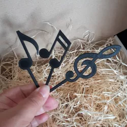 Notes and treble clef cake topper
