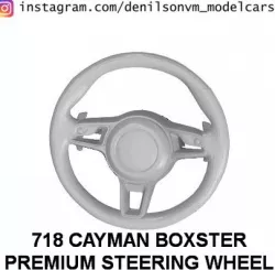 Porsche 718 Cayman Boxster Premium Steering Wheel in 1/24 1/43 1/18 1/12 and 1/64