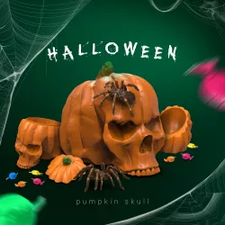 PUMPKIN SKULL-HALLOWEEN DECOR-CANDY BOX