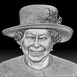 Queen Elizabeth portrait coin medal bas-relief