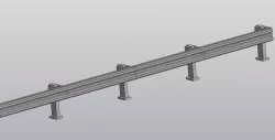 Road guardrail (road barrier) of Soviet/Russian type in 1/87 scale