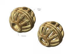 Round Bali wire ball bead and charm 3D print model
