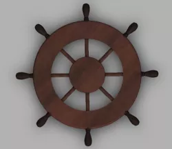 Sail Boat Helm Steering Wheel. Ship