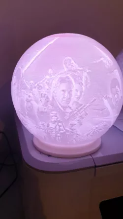 Starwars LED lamp in litophany
