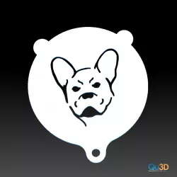 Stencil for latte or cappuccino, motif: French Bulldog, portrait