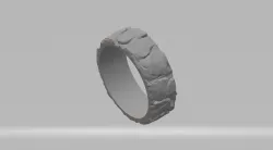 Stone Rock Pattern Ring 3D Model 3D print model
