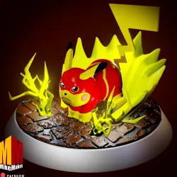 The Flash X Pikachu Diorama STL
