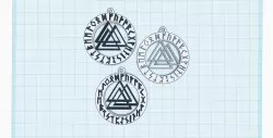 Triple Delta Viking, Norse, Rune Elder Futhark, Talisman, Amulet, Valknut, Odin, Triangles Symbol Sign, rune keychain