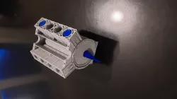 V8 engine with moving pistons