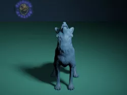 Wolf howling at the moon
