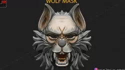 Wolf Mask - Japanese Samurai Mask - Oni Tiger Mask - Halloween 3D print model