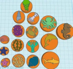 16 stamps for clay or Play-Doh etc...