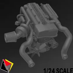 2JZGTE Engine With Turbo 1/24 Scale