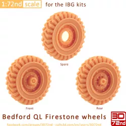 3D72ND - 1/72ND SCALE BEDFORD QL FIRESTONE WHEELS
