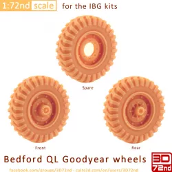 3D72ND - 1/72ND SCALE BEDFORD QL GOODYEAR WHEELS