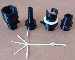 Adapter tips for inflators, kitesurfers