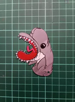 Angry dolphin keychain