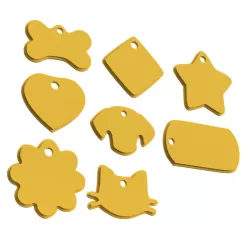 badge animals pet tag dog cat - pack x8 models