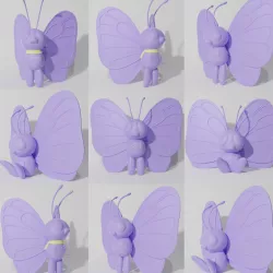 BUTTERFREE 3 MODEL PACK (PART OF THE CATERPIE-EVO-PACK, READ DESCRIPTION).