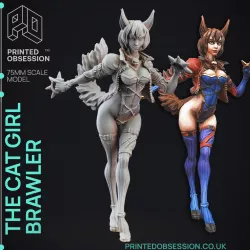 Cat Girl Brawler - Cute Desktop Girl - 120mm