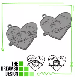 CHILDREN'S DRAWING HAPPY DAY KEYCHAIN
