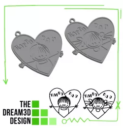 CHILDREN'S DRAWING HAPPY DAY KEYCHAIN