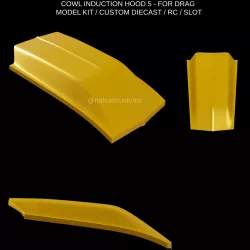 COWL INDUCTION HOOD 5 - FOR DRAG MODEL KIT / CUSTOM DIECAST / RC / SLOT