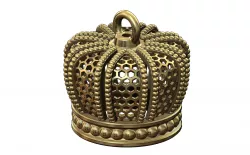 Crown shaped pendant and charm with honeycomb motif