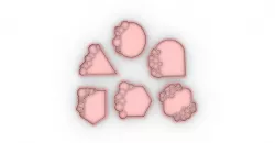 CUTTERS X6 FRAMES WITH STAMP/STAMP - TO ADD PHRASES - COOKIE CUTTER -