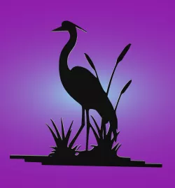 Decorative mural, wall decoration, panno, crane
