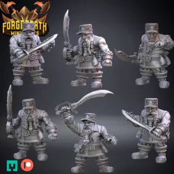Dwarf Pirate Swordsmen - White Beard's Pirates
