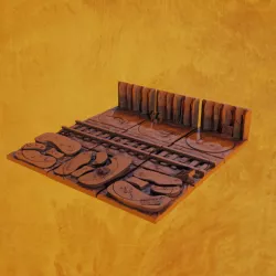 Dwarven Mine miniature bases and trays designed for Conquest: The Last Argument of Kings