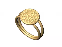Hammered texture coin band US sizes 6 7 8 3D print model