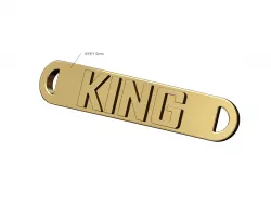 King rounded plate tag 3D print model