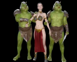 Leia and Gamorrean Guards