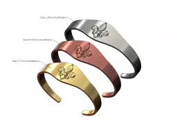Lis flower cuff bracelet 3D print model