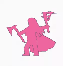Long-Haired Axe Torch Meeple