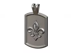 Lys flower dog tag pendant 3D print model