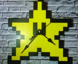 MARIO STAR CLOCK FOR 3D PRINTING AND LASER CUTTING