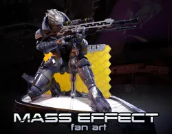 Mass Effect Fanart - Garrus Vakarian 3d print figurine