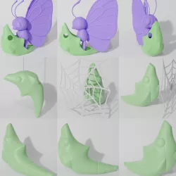 METAPOD 3 MODEL PACK (PART OF THE CATERPIE-EVO-PACK, READ DESCRIPTION)