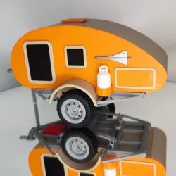 Mini crawler SCX24 Tear Drop expedition camping trailer