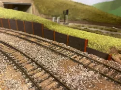 Model Railway Sleeper Retaining Wall - 3 Sleeper High